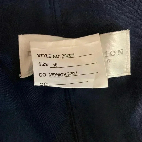 Dessy Collection Vivian Diamond Midnight Blue Chiffon Cocktail Dress Formal Prom - Picture 7 of 8